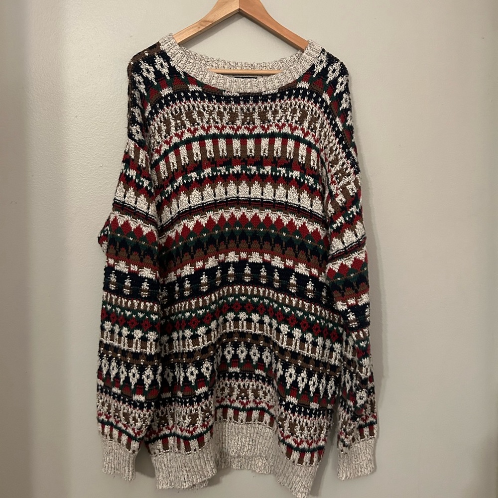 Men’s oversized multi color pullover sweater